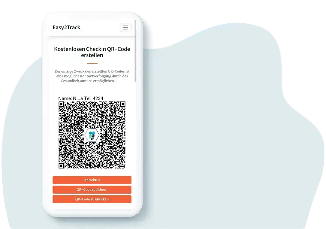 Easy2Track Besucherregistrierung auf Smartphone